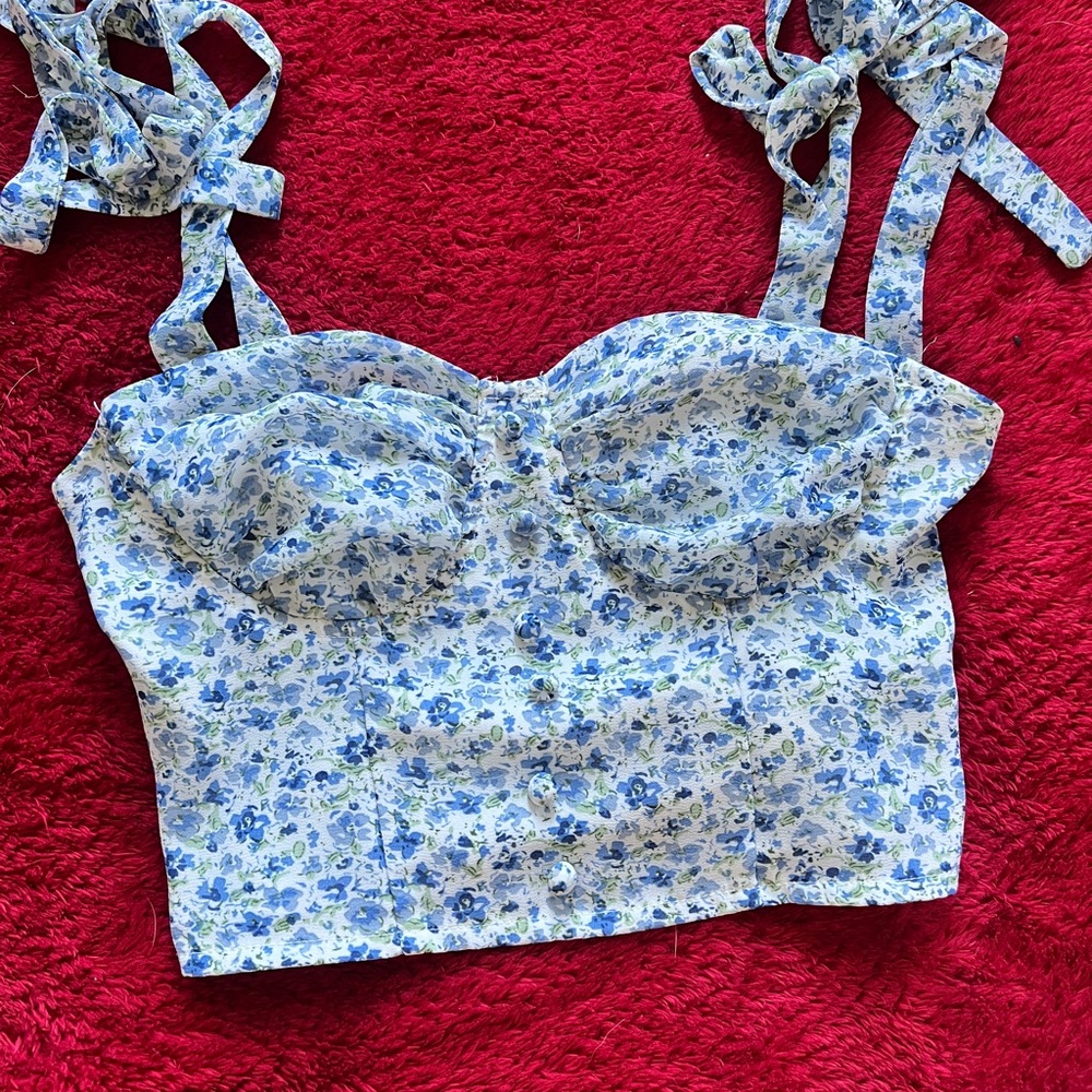 Floral Blue Women's Top